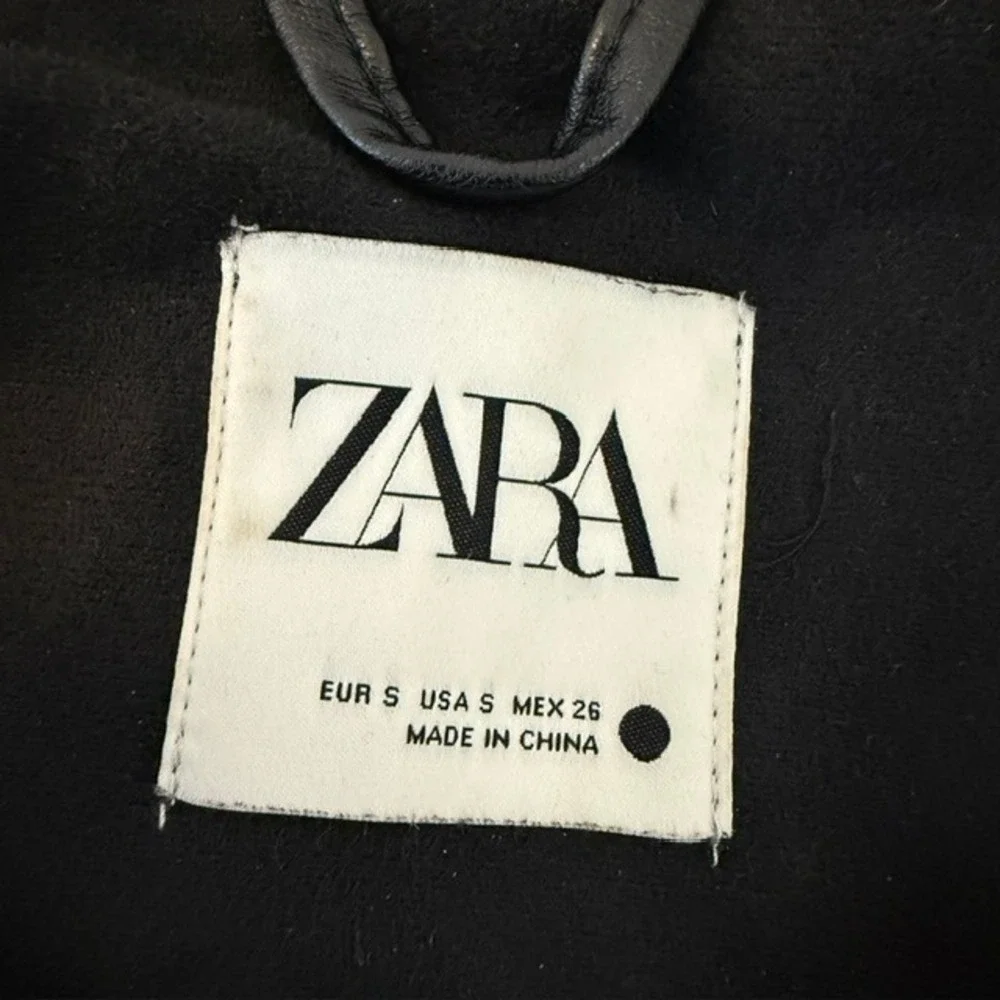 Zara Faux Leather Overshirt Jacket Button Front Pockets Super Soft Black Small
